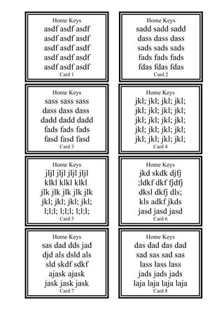 Typing Practice Cards 64 | PDF