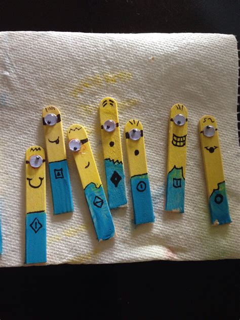 Minion Popsicle stick craft | Craft stick crafts, Popsicle crafts ...