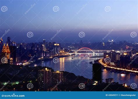 Chongqing City at Night stock image. Image of night, asia - 43049211