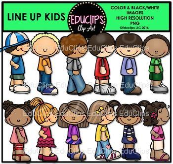 Line Up Kids Clip Art Bundle {Educlips Clipart}