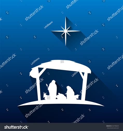 Colored Manger Christmas Celebrations Vector Illustration Stock Vector ...