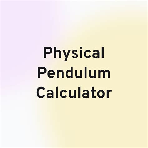 Simple Pendulum Calculator | hexacalculator.com