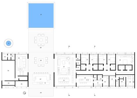 the floor plan for an office building with multiple floors and several rooms, including a ...