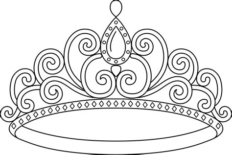 Princess Crown Coloring Page Isolated 6823413 Vector Art at Vecteezy