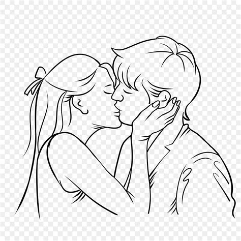 Valentines Day Kissing Couple, Couple Drawing, Kiss Drawing, Kissing Drawing PNG Transparent ...