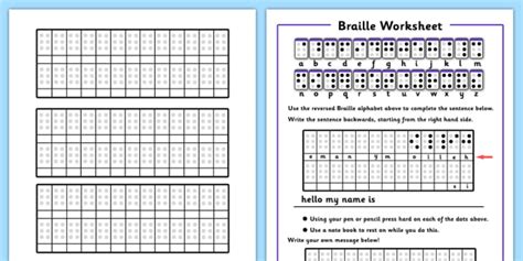 Braille Worksheets - braille worksheets, braille, alphabet