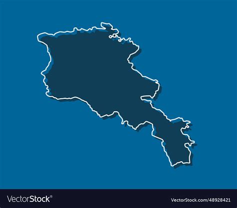 Outline map armenia line border country Royalty Free Vector