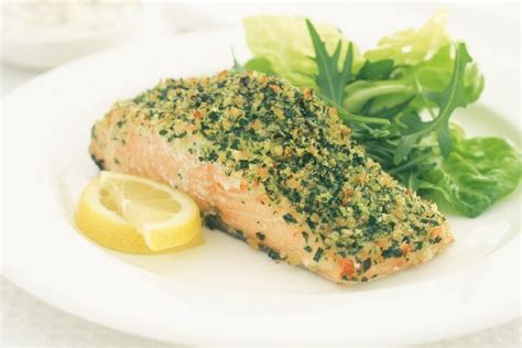 Herb-crusted salmon