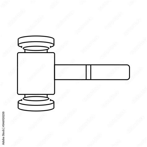 line drawing of judge's hammer vector illustration Stock Vector | Adobe ...