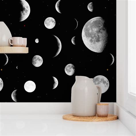 Moon Phases Wallpaper | Spoonflower