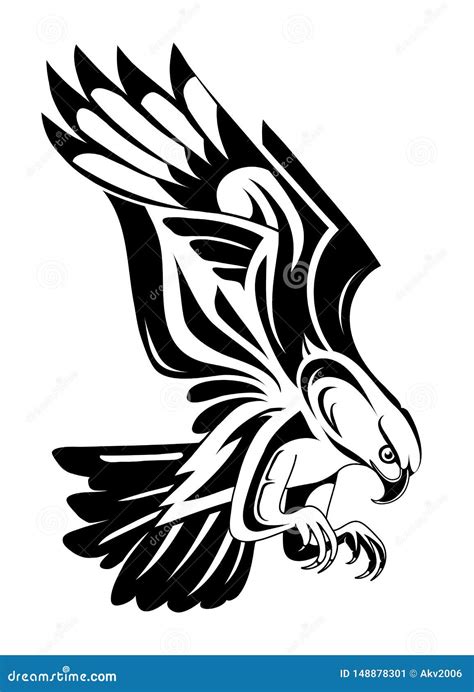 Eagle tattoo shape stock vector. Illustration of vector - 148878301