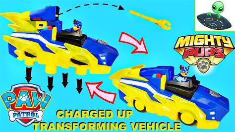 Paw Patrol Mighty Pups CHASE Charged up Transforming Vehicle. - YouTube