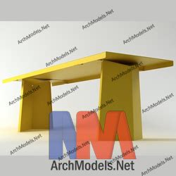 Dining Table 3D Model 00008 :: archmodels