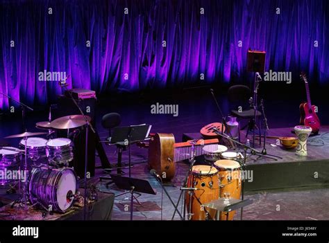 Empty stage with musical instruments Stock Photo - Alamy