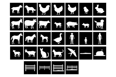 32 Farm Stencil, Farm Animals Stencil, Animals Stencil Templates. By ...