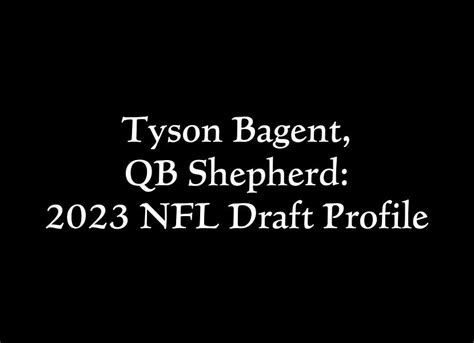 Tyson Bagent, QB Shepherd: 2023 NFL Draft Profile