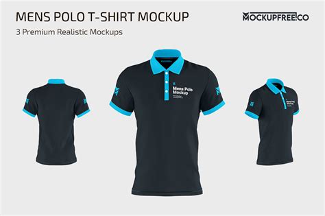 Men's Polo T-Shirts MockUp Set – Free PSD Templates