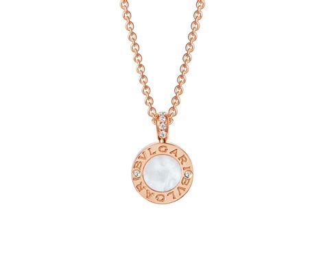 Rose gold BVLGARI BVLGARI Necklace Black,White with 0.11 ct Diamonds ...