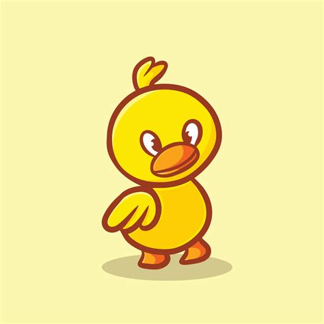 Cute Duck Cartoon Mascot Logo Flat Design Premium Vector 11267100 ...