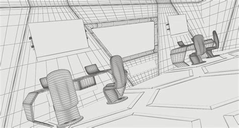 Realistic sci-fi control room 3D model - TurboSquid 1438509