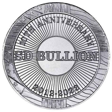 SD Bullion Silver 10th Anniversary 1 oz Round | Lot of 500 | eBay