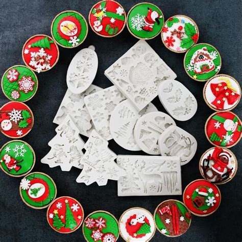 Christmas Silicone Cookie Molds | Cookie molds, Fondant silicone molds, Decorating tools