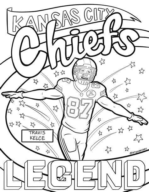 Kansas City Chiefs Travis Kelce Color Page | Etsy Israel