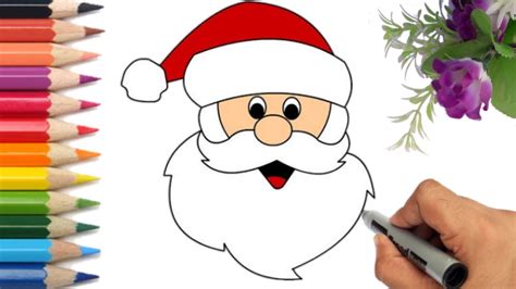 How to draw easy santa claus face step by step | kids christmas drawing | santa face - YouTube