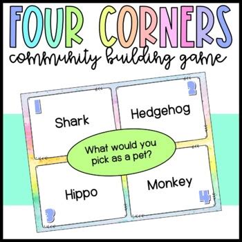 Four Corners Classroom Game by Teaching from the Heartland | TPT