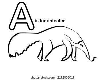 Preschool Coloring Page Animals Anteater Stock Illustration 2192036019 ...