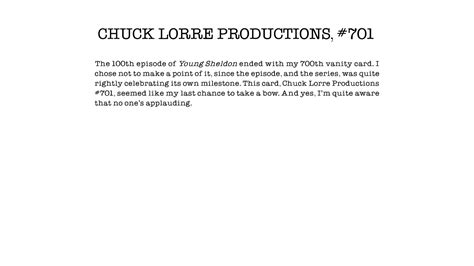 Chuck Lorre's 700th Vanity Card Pays Tribute to 'Young Sheldon' at 100