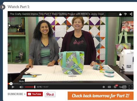 Jenny Doan & Crafty Gemini Quilted Tote Bag Tutorial - Crafty Gemini ...