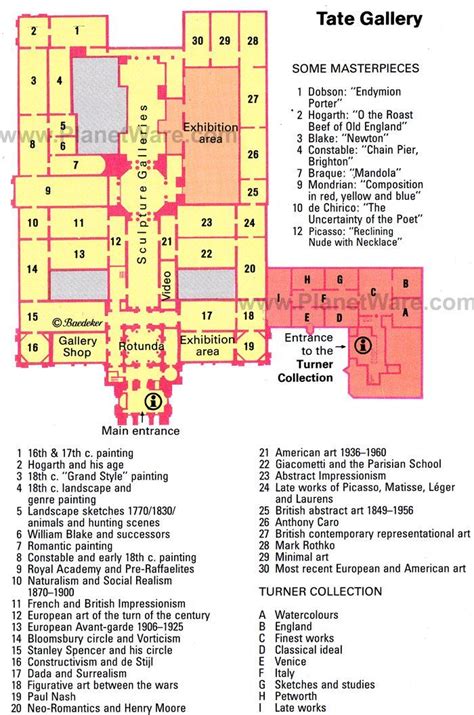 Tate Gallery - Floor plan map | London attractions, Tourist attraction, Tourist