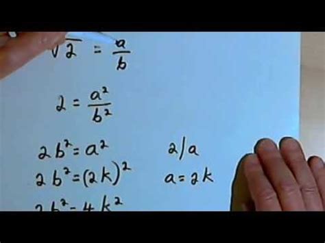 Proof that the Square Root of 2 is Irrational 127-4.21 - YouTube