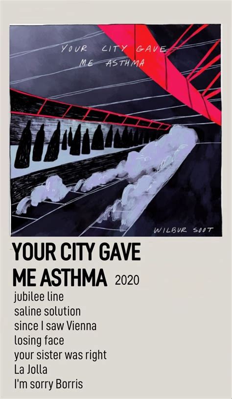 your city gave me asthma m, Wilbur soot minimal poster | Music poster design, Music poster ideas ...