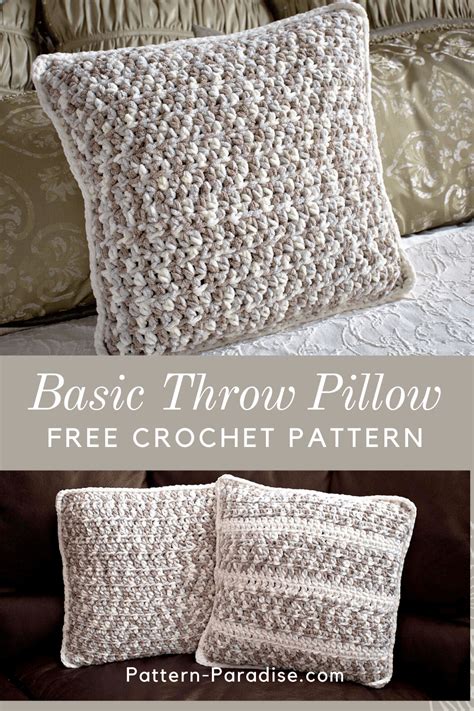 Free Crochet Pattern: Basic Throw Pillow | Pattern Paradise Crochet Pillow Patterns Free ...