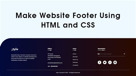 How To Make Animated Website Footer Design Using HTML And CSS Step by ...