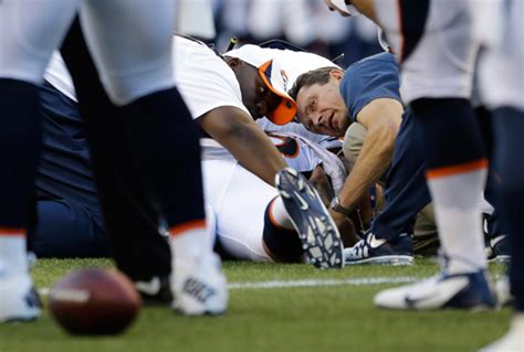 Denver Broncos DE Derek Wolfe taken from field in ambulance, examined ...