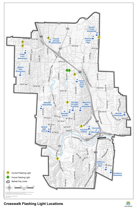 Crosswalk flashing light locations | Bothell WA