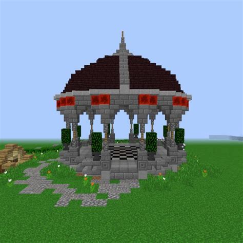 Castairian Garden Gazebo - Blueprints for MineCraft Houses, Castles, Towers, and more ...