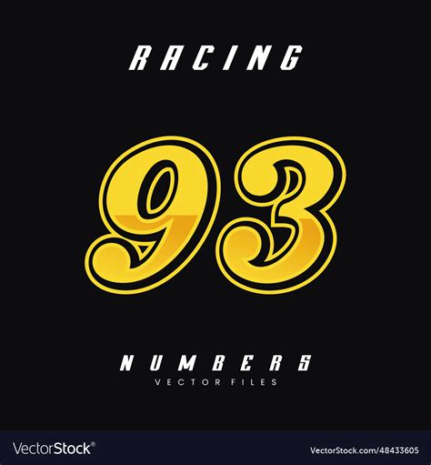 Racing number 93 design template Royalty Free Vector Image