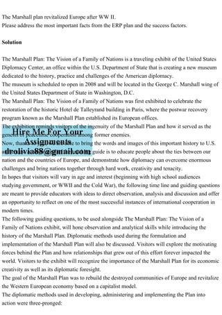 The Marshall plan revitalized Europe after WW II.Please address th.pdf