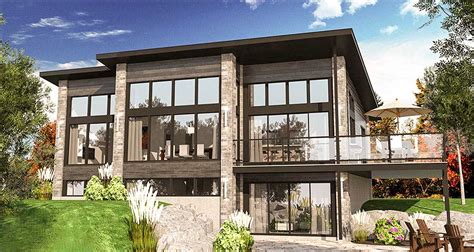 Plan 90310PD: Expandable Contemporary House Plan for a Rear Sloping Lot | Sloping lot house plan ...