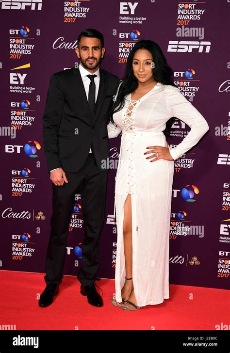 Riyad Mahrez and Rita Johal attending the BT Sport Industry Awards 2017 ...