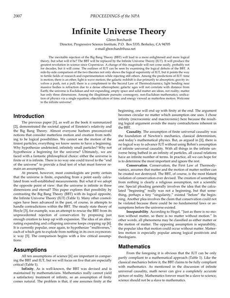 (PDF) Infinite universe theory