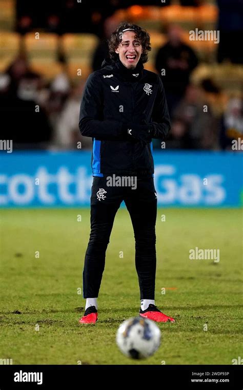 Rangers' Fabio Silva warms up ahead of the Scottish Gas Scottish Cup ...