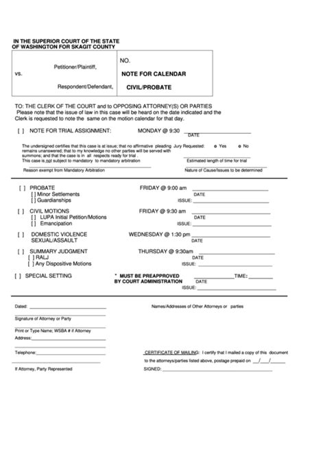 13 Washington Superior Court Forms And Templates free to download in PDF