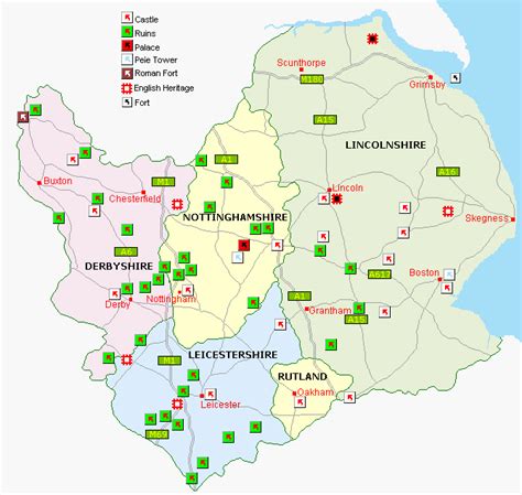 Lincolnshire and the East Midlands Castles