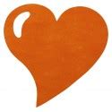 Set de table coeur orange intissé les 50 : Set de table orange