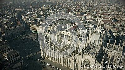 Aerial View of Duomo Di Milano or Milan Cathedral, Main Landmark in ...